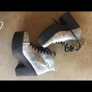 Light blue platform heels